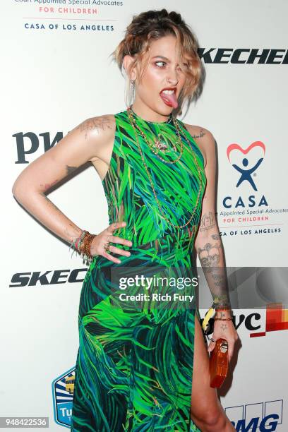 Paris Jackson attends the CASA Of Los Angeles' 2018 Evening To Foster Dreams Gala at The Beverly Hilton Hotel on April 18, 2018 in Beverly Hills,...