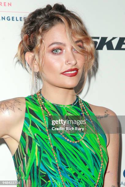 Paris Jackson attends the CASA Of Los Angeles' 2018 Evening To Foster Dreams Gala at The Beverly Hilton Hotel on April 18, 2018 in Beverly Hills,...