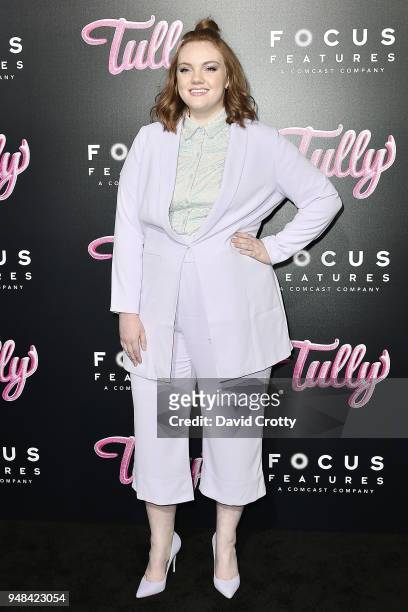 Shannon Purser attends the "Tully" Los Angeles Premiere on April 18, 2018 in Los Angeles, California.