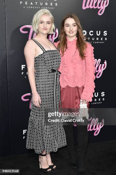 Kaitlyn Dever and Mady Dever attend the "Tully" Los Angeles Premiere on April 18, 2018 in Los Angeles, California.