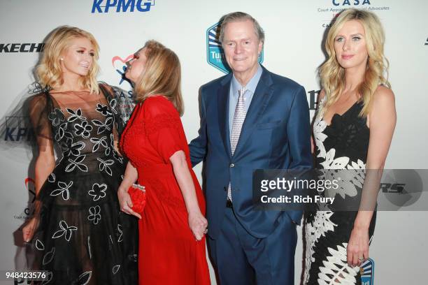 Paris Hilton, Kathy Hilton Rick Hilton and Nicky Hilton Rothschild attend the CASA Of Los Angeles' 2018 Evening To Foster Dreams Gala at The Beverly...