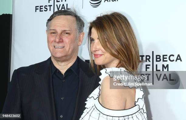 Co-founder of the Tribeca Film Festival Craig Hatkoff and actress Cobie Smulders attend the 2018 Tribeca Film Festival opening night premiere of...