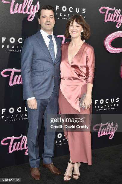 Ron Livingston and Rosemary DeWitt attend the "Tully" Los Angeles Premiere on April 18, 2018 in Los Angeles, California.