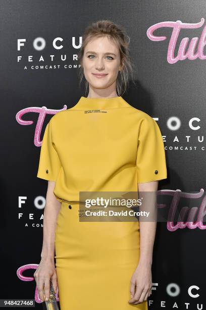 Mackenzie Davis attends the "Tully" Los Angeles Premiere on April 18, 2018 in Los Angeles, California.