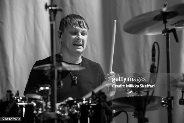 Ray Luzier performs with Jonathan Davis at The Fillmore on April 18, 2018 in San Francisco, California.