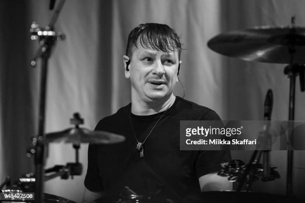 Ray Luzier performs with Jonathan Davis at The Fillmore on April 18, 2018 in San Francisco, California.