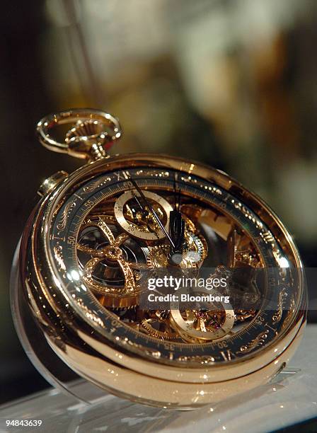 Skeleton version of an Omega Olympic chronograph is seen in Turin, Italy, Tuesday, February 21, 2006.