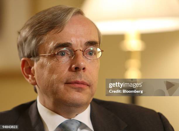 Thomas Mirow, Germany's deputy finance minister, is interviewed at the G8 Finance Ministers Meeting in Osaka, Japan, on Friday, June 13, 2008. Mirow...