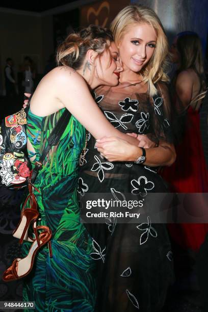 Paris Jackson and Paris Hilton attend the CASA Of Los Angeles' 2018 Evening To Foster Dreams Galaat The Beverly Hilton Hotel on April 18, 2018 in...