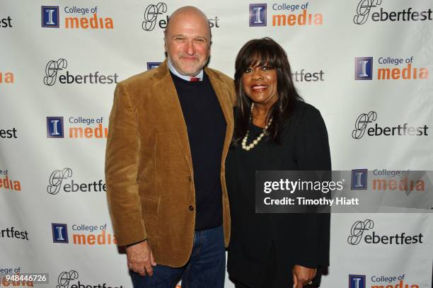 Chaz Ebert and Andy Davis attend the Roger Ebert Film Festival at Virginia Theatre on April 18, 2018 in Champaign, Illinois.