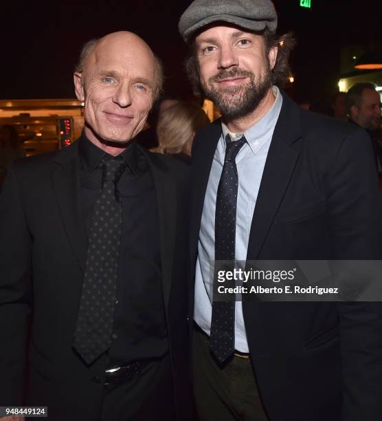 Ed Harris and Jason Sudeikis attend the after party for the premiere of Netflix's "Kodachrome" at ArcLight Cinemas on April 18, 2018 in Hollywood,...