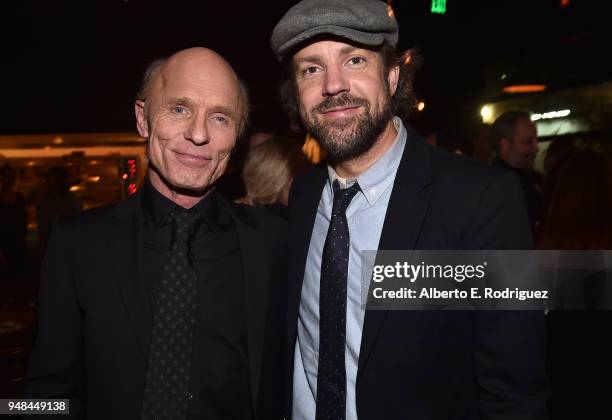 Ed Harris and Jason Sudeikis attend the after party for the premiere of Netflix's "Kodachrome" at ArcLight Cinemas on April 18, 2018 in Hollywood,...