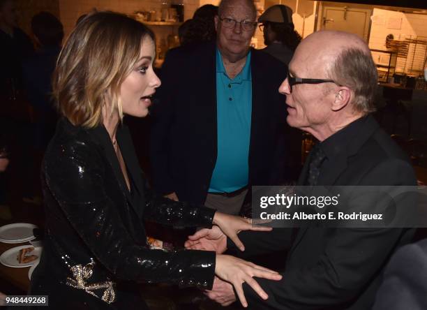 Olivia Wilde and Ed Harris attend the after party for the premiere of Netflix's "Kodachrome" at ArcLight Cinemas on April 18, 2018 in Hollywood,...