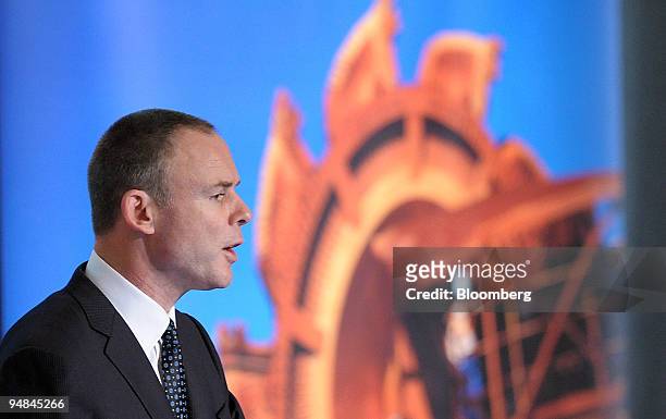 Marius Kloppers, BHP Billiton Ltd. Chief executive officer, speaks during the company's annual general meeting in Melbourne, Australia, on Thursday,...