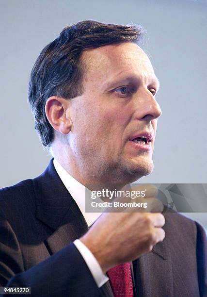 Dr. Daniel Vasella, Chairman and CEO of Novartis AG, speaks to guests at a luncheon meeting of the Boston College Chief Executives' Club on November...