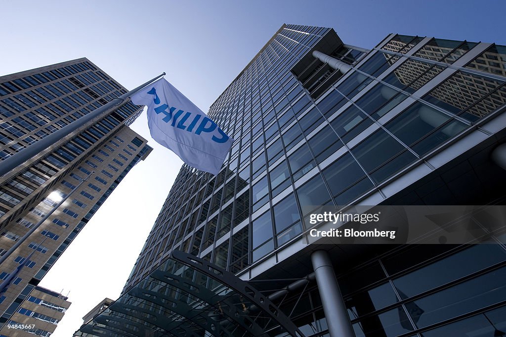 The headquarters of Philips Electronics N.V. stand in the Br