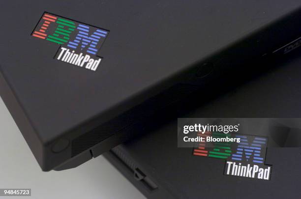 Two IBM ThinkPad laptop computers are pictured in New York on December 3, 2004. International Business Machines Corp., seeking to exit an industry it...