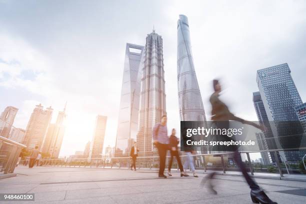 china, shanghai skyline - people shanghai stock pictures, royalty-free photos & images