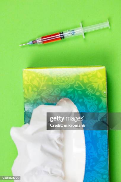 tissues in box and syringe - dirty surgical instruments stock pictures, royalty-free photos & images