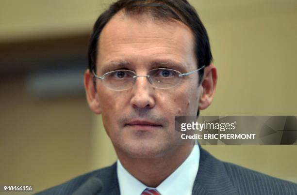 Dexia CEO Pierre Mariani speaks on November 14 during a press conference in Paris. Bailed out French-Belgium bank Dexia said it suffered a third...