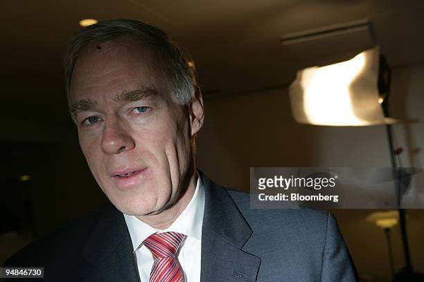 Anders Igel, chief executive of TeliaSonera AB poses in his office in Stockholm, Sweden, Friday, December 10, 2004. Igel said the loss of the...