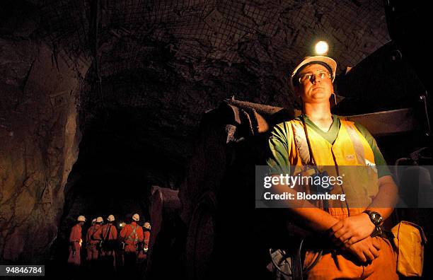 Miner Zane West is pictured in WMC Resources Ltd,'s Olympic Dam copper mine in South Australia Monday, November 22, 2004. Shares of WMC Resources...