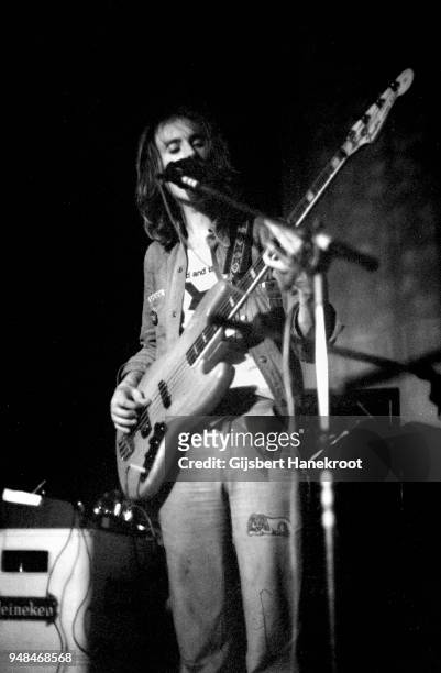 Bassist Richard Sinclair of English progressive rock band Hatfield and the North performs on stage, Pardiso, Amsterdam, circa 1974.