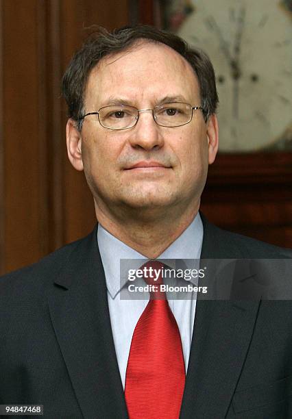 The newest associate justice of the Supreme Court, Samuel A. Alito Jr., stands during an informal photo session in a reception room at the high court...