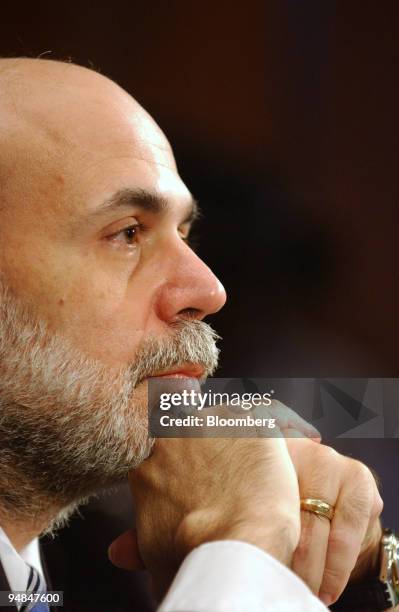 Fed Reserve Chairman Ben Bernanke testifies before the Senate Banking, Housing and Urban Affairs Committee in Washington, D.C. On Thursday, February...