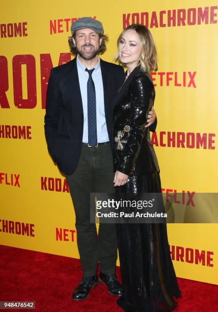 Actors Jason Sudeikis and Olivia Wilde attend the premiere of Netflix's "Kodachrome" at ArcLight Cinemas on April 18, 2018 in Hollywood, California.