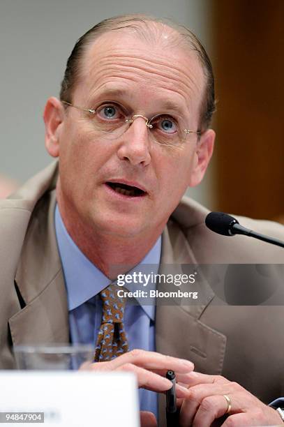 Richard Anderson, chief executive officer of Delta Air Lines Inc., testifies at a House Judiciary subcommittee hearing on the proposed merger of...