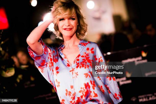 Actress Maria Esteve attends 'El Mundo Es Suyo' premiere during the 21th Malaga Film Festival at the Cervantes Theater on April 18, 2018 in Malaga,...