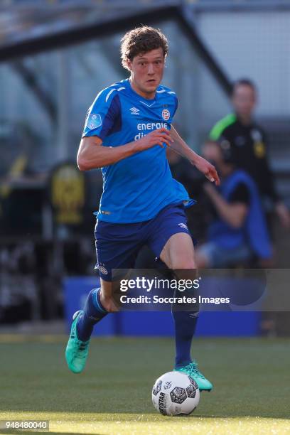 Sam Lammers of PSV during the Dutch Eredivisie match between Roda JC v PSV at the Parkstad Limburg Stadium on April 18, 2018 in Kerkrade Netherlands