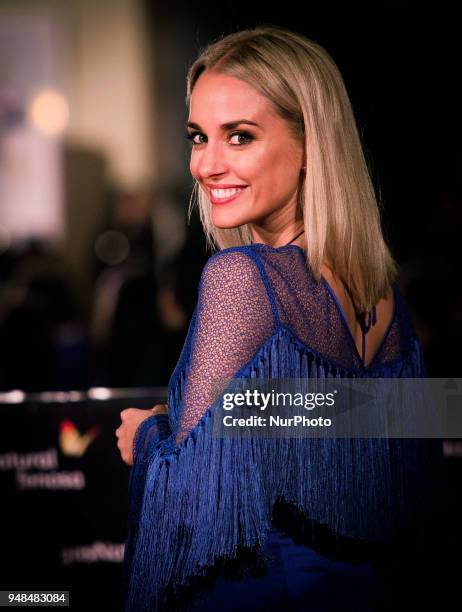 Actress Silvia Alonso attends 'El Mundo Es Suyo' premiere during the 21th Malaga Film Festival at the Cervantes Theater on April 18, 2018 in Malaga,...