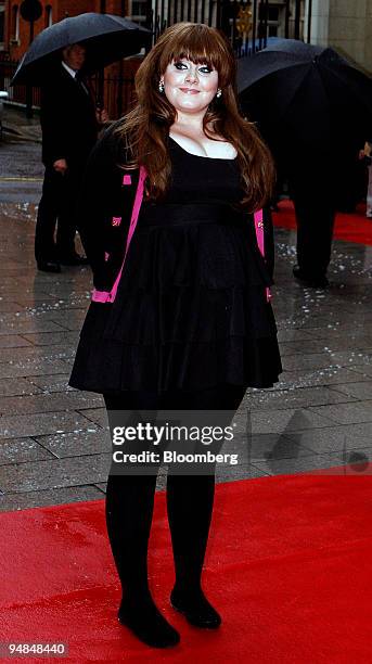 British solo artist Adele arrives at the Nationwide Mercury Prize awards at Grosvenor House Hotel in London, U.K., on Tuesday, Sept. 9, 2008....