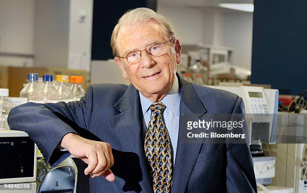 Alfred E. Mann, chairman and chief executive officer of MannKind Corp., poses at the company's headquarters in Valencia, California, U.S., on...