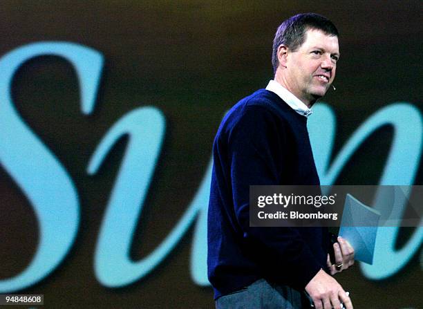 Sun Microsystems CEO Scott McNealy delivers a keynote address at the Oracle OpenWorld conference on Wednesday, December 8 in San Francisco,...