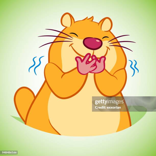 cartoon-murmeltier für happy groundhog day - alpenmurmeltier stock-grafiken, -clipart, -cartoons und -symbole