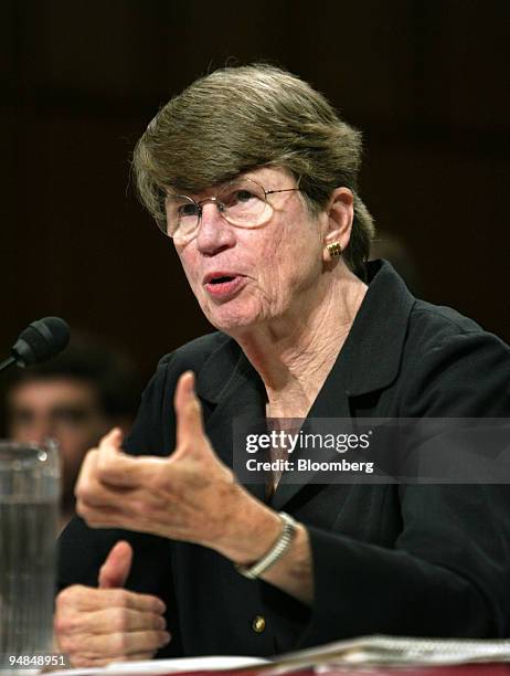 Janet Reno,Former Attorney General of the United States testifies before the National Commission on Terrorist Attacks Upon the United States, April...