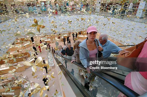 Thousands of butterflies decorate the new Neiman Marcus store which opened at the Town Center in Boca Raton, Florida, Friday, November 18, 2005. The...