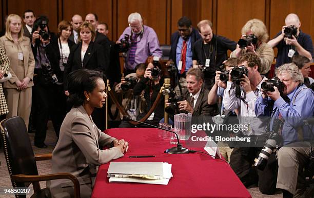 National Security Advisor Condoleezza Rice testifies before the National Commission on Terrorist Attacks in Washington, DC, April 8, 2004. Rice said...