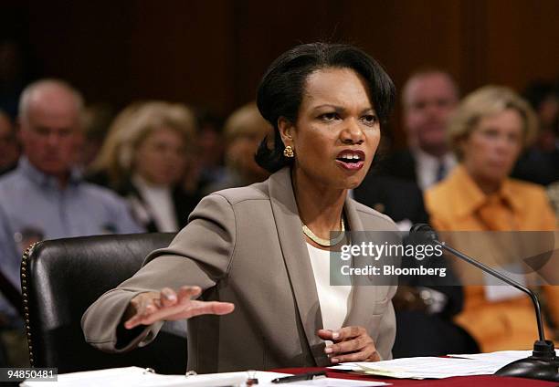 National Security Advisor Condoleezza Rice testifies before the National Commission on Terrorist Attacks in Washington, DC, April 8, 2004. Rice said...