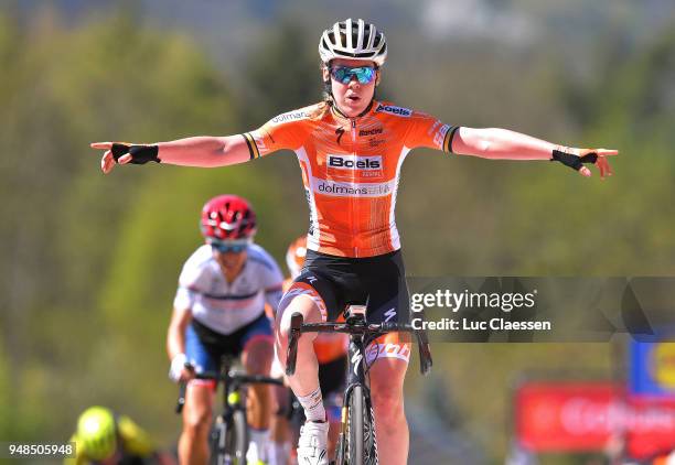 Arrival / Anna Van Der Breggen of The Netherlands and Boels - Dolmans Cycling Team / Celebration / during the 21st La Fleche Wallonne 2018 a 118,5km...