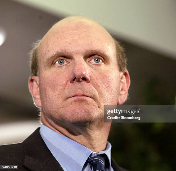 Steve Ballmer, CEO, Microsoft Corp. Speaks at the Center for Strategic and International Studies, in Washington, DC, April 7, 2004. Ballmer spoke...