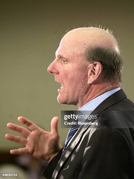 Steve Ballmer, CEO, Microsoft Corp. Speaks at the Center for Strategic and International Studies, in Washington, DC, April 7, 2004. Ballmer spoke...