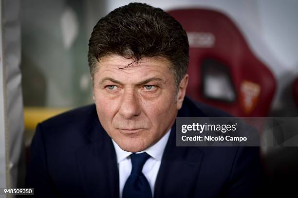 Walter Mazzarri, head coach of Torino FC, looks on prior to the Serie A football match between Torino FC and AC Milan. The match ended in a 1-1 tie.