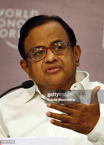 Palaniappan Chidambaram, India's finance minister, speaks at the India Economic Summit in New Delhi, India, on Tuesday, Nov. 18, 2008. India's...
