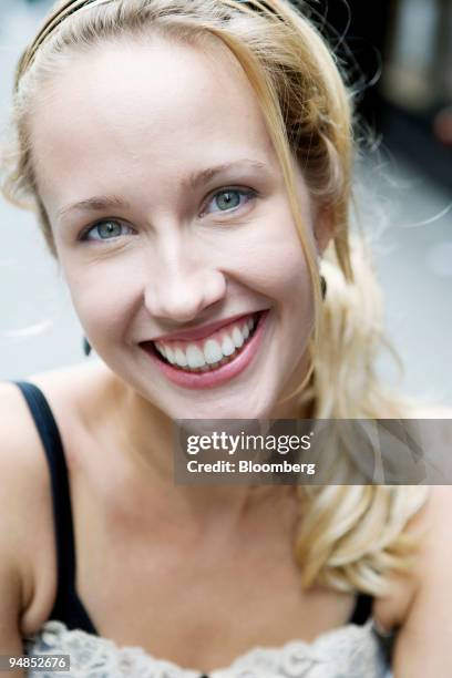 Actress Anna Camp poses for a portrait in New York, U.S., on Friday, Aug. 29, 2008. Fourteen new productions are scheduled through mid-December,...