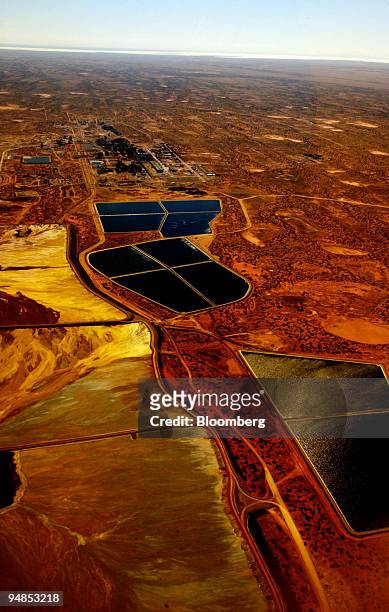 Resources Ltd.'s Olympic Dam copper mine is pictured from the air in South Australia Monday, November 22, 2004. Shares of WMC Resources Ltd., the...