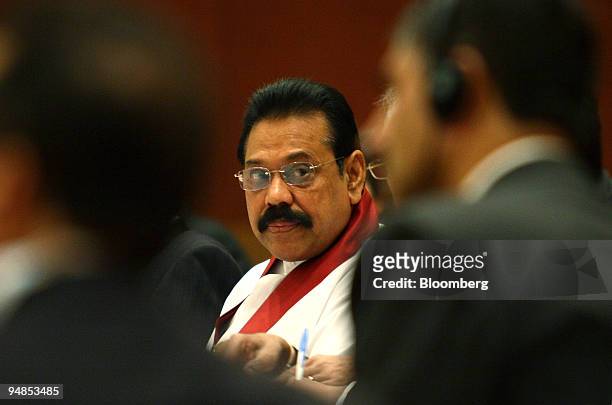 Mahinda Rajapaksa, president of Sri Lanka, attends the second Bay of Bengal Initiative for Multi-Sectoral Technical and Economic Cooperation in New...